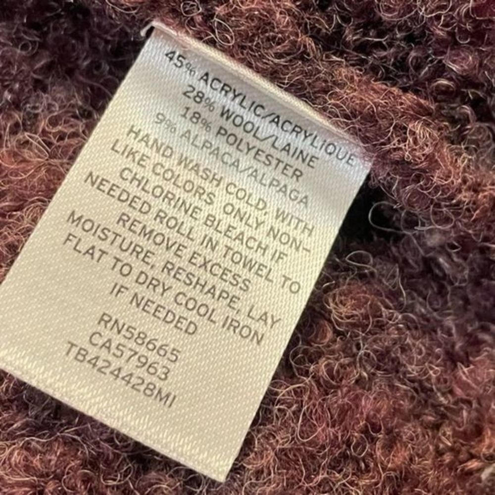 Treasure and Bond Burgundy Wool Alpaca Cardigan Medium - Picture 6 of 7